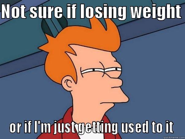 I really need to invest in a scale - NOT SURE IF LOSING WEIGHT  OR IF I'M JUST GETTING USED TO IT Futurama Fry