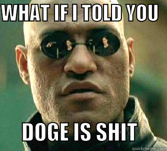 doge is shit - WHAT IF I TOLD YOU         DOGE IS SHIT       Matrix Morpheus