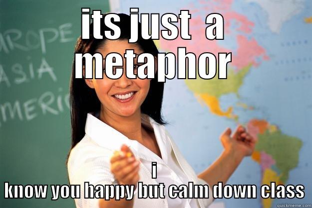 dumb teacher - ITS JUST  A METAPHOR I KNOW YOU HAPPY BUT CALM DOWN CLASS Unhelpful High School Teacher