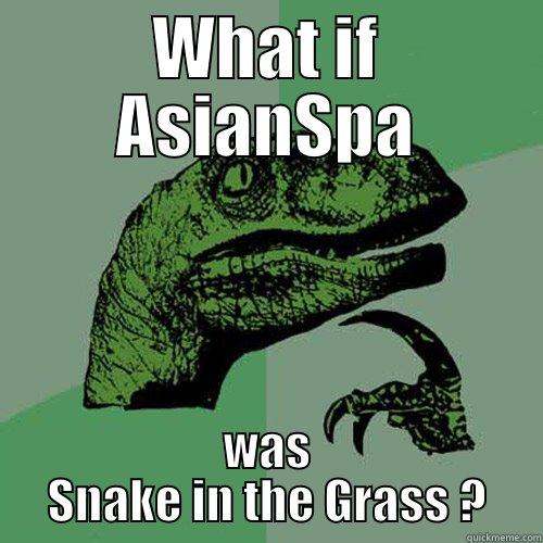 WHAT IF ASIANSPA WAS SNAKE IN THE GRASS ? Philosoraptor