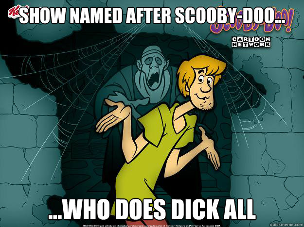 Show named after scooby-doo... ...who does dick all  Irrational Shaggy