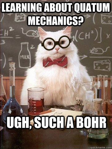 LEARNING ABOUT QUATUM MECHANICS? UGH, SUCH A BOHR  Chemistry Cat