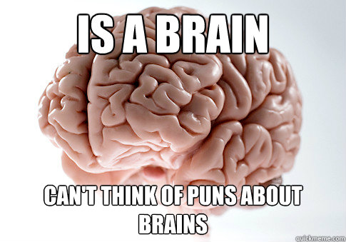 Is a brain Can't think of puns about brains - Is a brain Can't think of puns about brains  Scumbag Brain