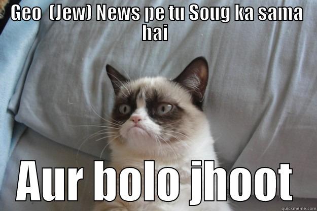 GEO  (JEW) NEWS PE TU SOUG KA SAMA HAI  AUR BOLO JHOOT Grumpy Cat