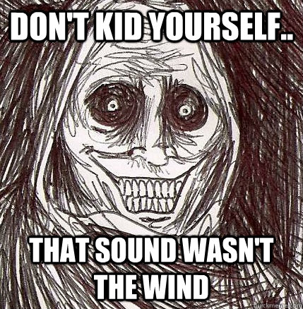 don't kid yourself.. that sound wasn't the wind  Horrifying Houseguest