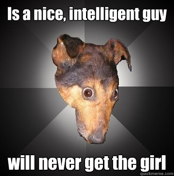 Is a nice, intelligent guy will never get the girl  Depression Dog