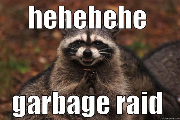 HEHEHEHE GARBAGE RAID Evil Plotting Raccoon