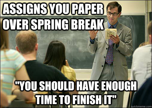 Assigns you paper over spring break 
