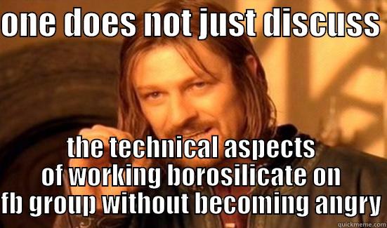 ONE DOES NOT JUST DISCUSS  THE TECHNICAL ASPECTS OF WORKING BOROSILICATE ON FB GROUP WITHOUT BECOMING ANGRY Boromir