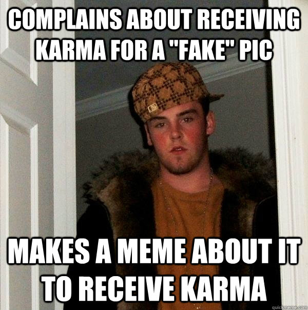 Complains about receiving Karma for a 