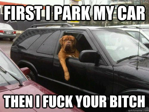 First I park my car Then I fuck your Bitch  