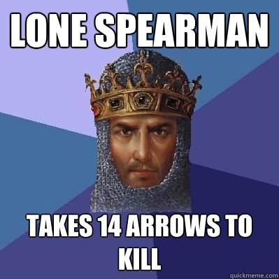 LONE SPEARMAN TAKES 14 ARROWS TO KILL  Age of Empires