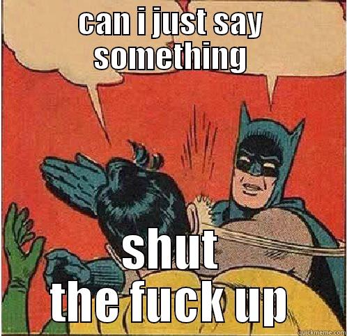 CAN I JUST SAY SOMETHING SHUT THE FUCK UP Batman Slapping Robin