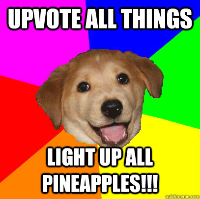 Upvote all things light up all pineapples!!!  Advice Dog