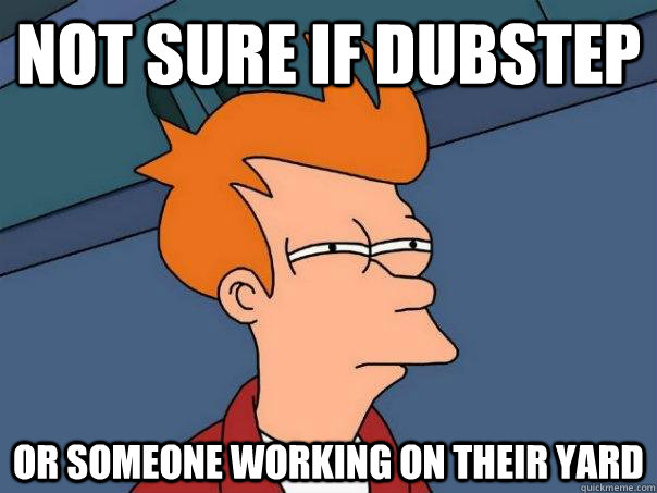 Not sure if dubstep Or someone working on their yard - Not sure if dubstep Or someone working on their yard  Futurama Fry