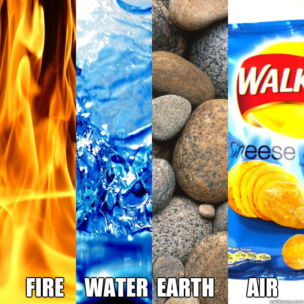  fire     water  earth        air -  fire     water  earth        air  Elements