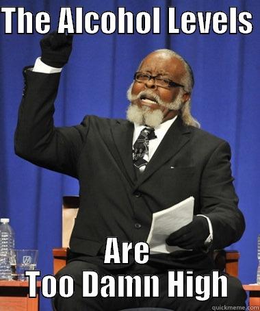 THE ALCOHOL LEVELS  ARE TOO DAMN HIGH The Rent Is Too Damn High