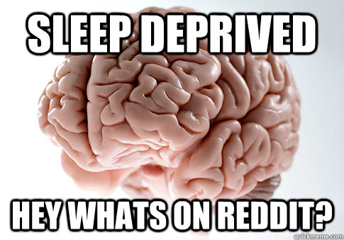 sleep deprived hey whats on reddit?  Scumbag Brain