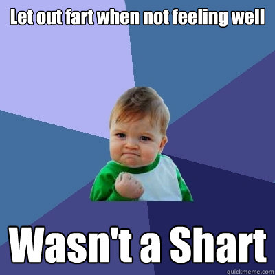 Let out fart when not feeling well Wasn't a Shart  Success Kid