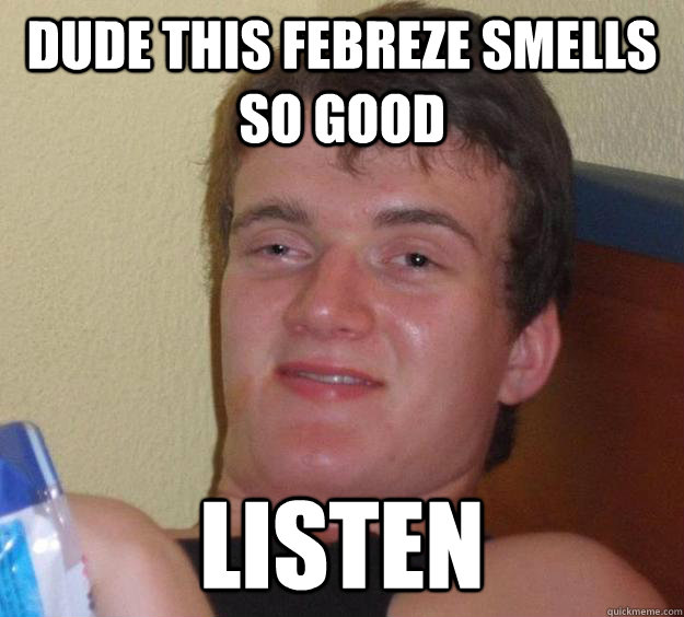 Dude this febreze smells so good Listen   10 Guy