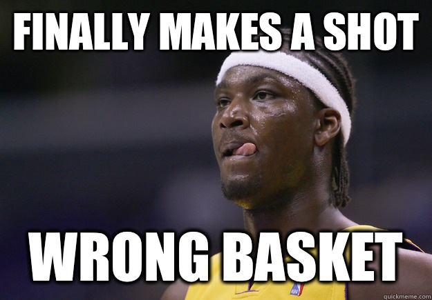 Finally makes a shot Wrong Basket   kwame brown