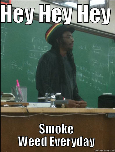 HEY HEY HEY  SMOKE WEED EVERYDAY Rasta Science Teacher