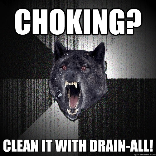 Choking? Clean it with Drain-All!  Insanity Wolf