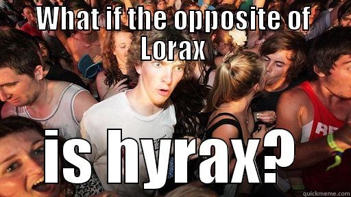 Lorax hyrax - WHAT IF THE OPPOSITE OF LORAX IS HYRAX? Sudden Clarity Clarence