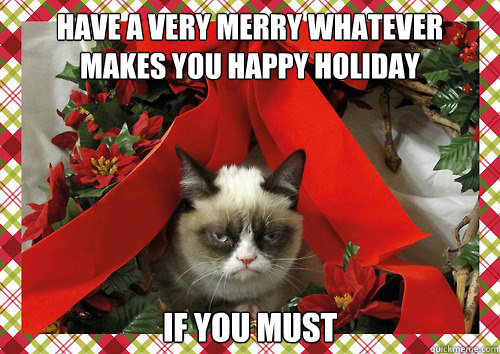 Have a very merry whatever makes you happy holiday  if you must   A Grumpy Cat Christmas