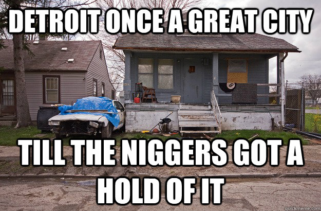 DETROIT once a great city till the niggers got a hold of it - DETROIT once a great city till the niggers got a hold of it  Misc