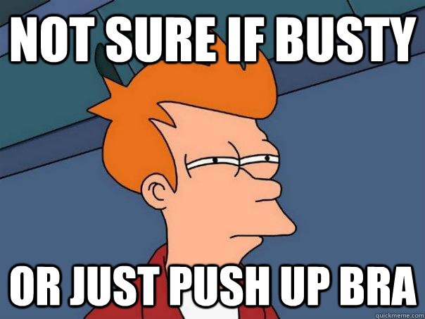 Not sure if busty Or just push up bra  Futurama Fry