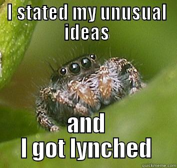 I STATED MY UNUSUAL IDEAS AND I GOT LYNCHED Misunderstood Spider