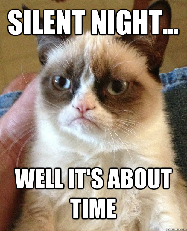 Silent Night... Well It's about time  Grumpy Cat