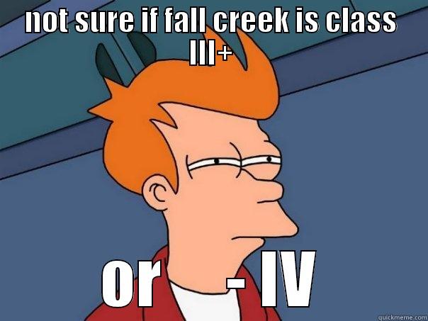 fall down go boom creek - NOT SURE IF FALL CREEK IS CLASS III+ OR     - IV Futurama Fry