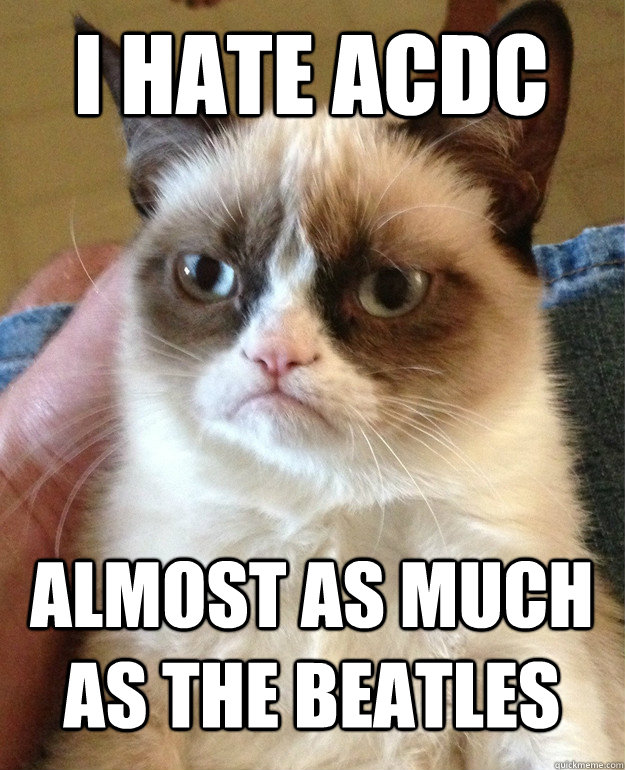 I hate AcDc almost as much as the beatles  Grumpy Cat