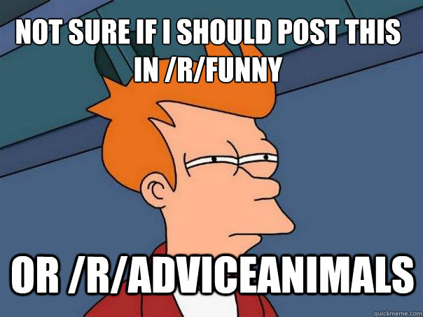 Not sure if I should post this in /r/funny or /r/adviceanimals  Futurama Fry