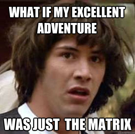 what if my excellent adventure was just  the matrix  conspiracy keanu