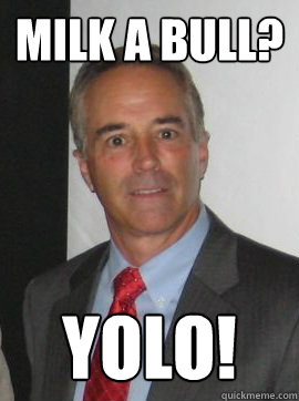 Milk a bull? yolo!   