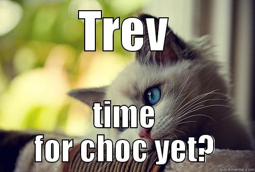 TREV TIME FOR CHOC YET? First World Problems Cat