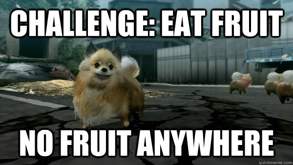 Challenge: Eat Fruit no fruit anywhere  