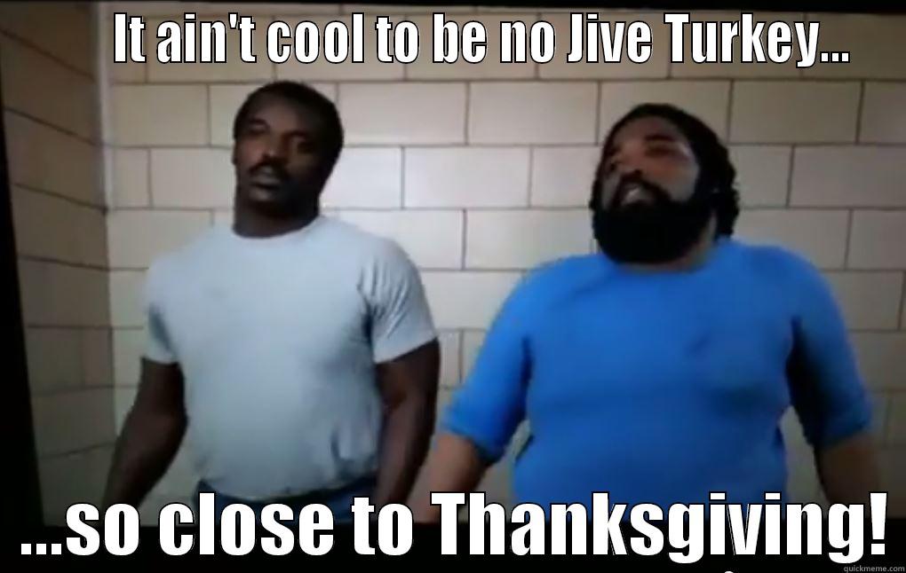 jive turkey -        IT AIN'T COOL TO BE NO JIVE TURKEY...   ...SO CLOSE TO THANKSGIVING! Misc