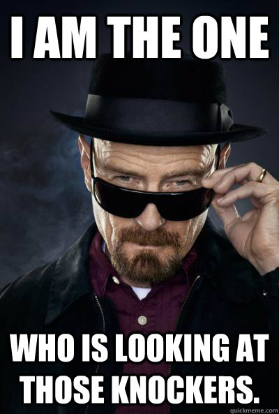 I am the one who is looking at those knockers.  SCUMBAG WALTER WHITE