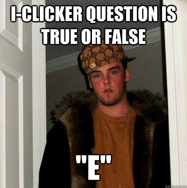 I-clicker question is true or false 