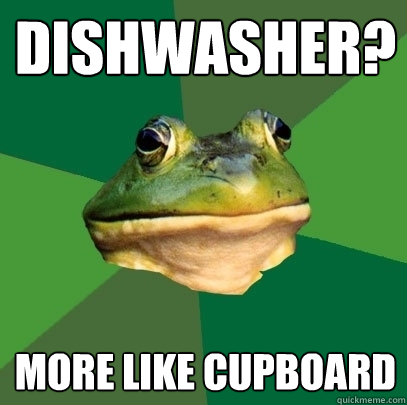 Dishwasher? More like cupboard - Dishwasher? More like cupboard  Foul Bachelor Frog