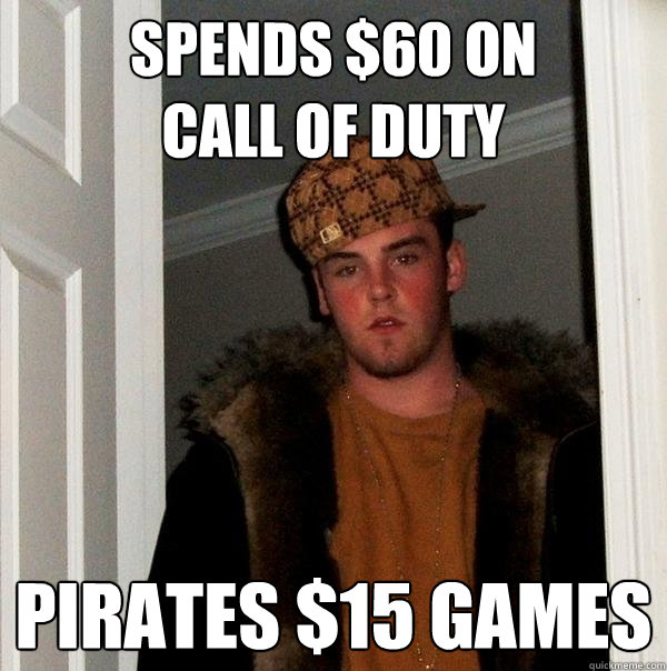 Spends $60 on
Call of Duty Pirates $15 games - Spends $60 on
Call of Duty Pirates $15 games  Scumbag Steve