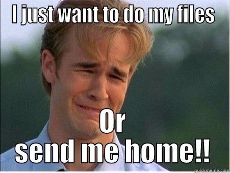 I JUST WANT TO DO MY FILES OR SEND ME HOME!! 1990s Problems