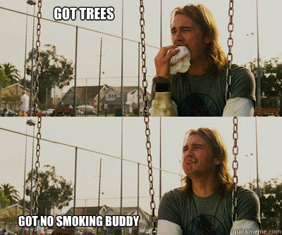 Got Trees Got no smoking buddy  First World Stoner Problems