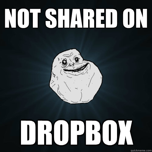 Not shared on  dropbox  Forever Alone