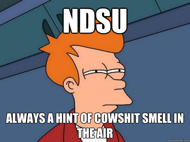 Ndsu Always a hint of cowshit smell in the air  Futurama Fry