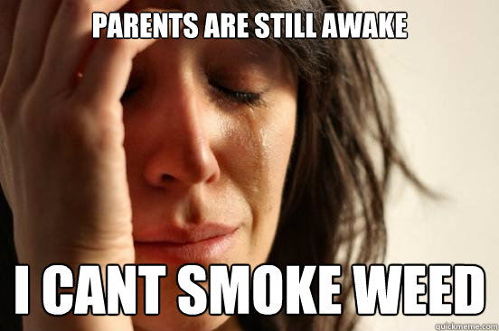 Parents are still awake i cant smoke weed  First World Problems